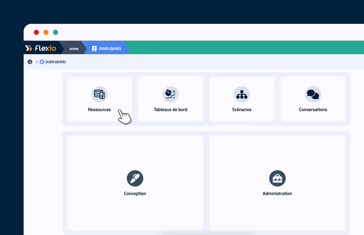Interface de création d'une application sur Flexio 