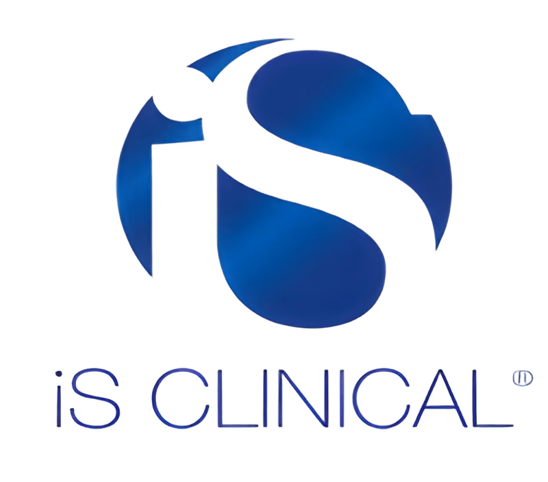 IS Clinical brand logo with stylized blue letters i and s forming a round shape above the text.