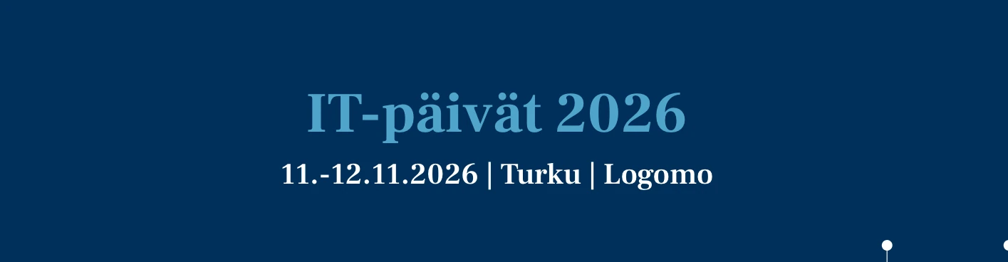 IT-päivät 2026 banner, 11 to 12 November, Turku, Logomo.