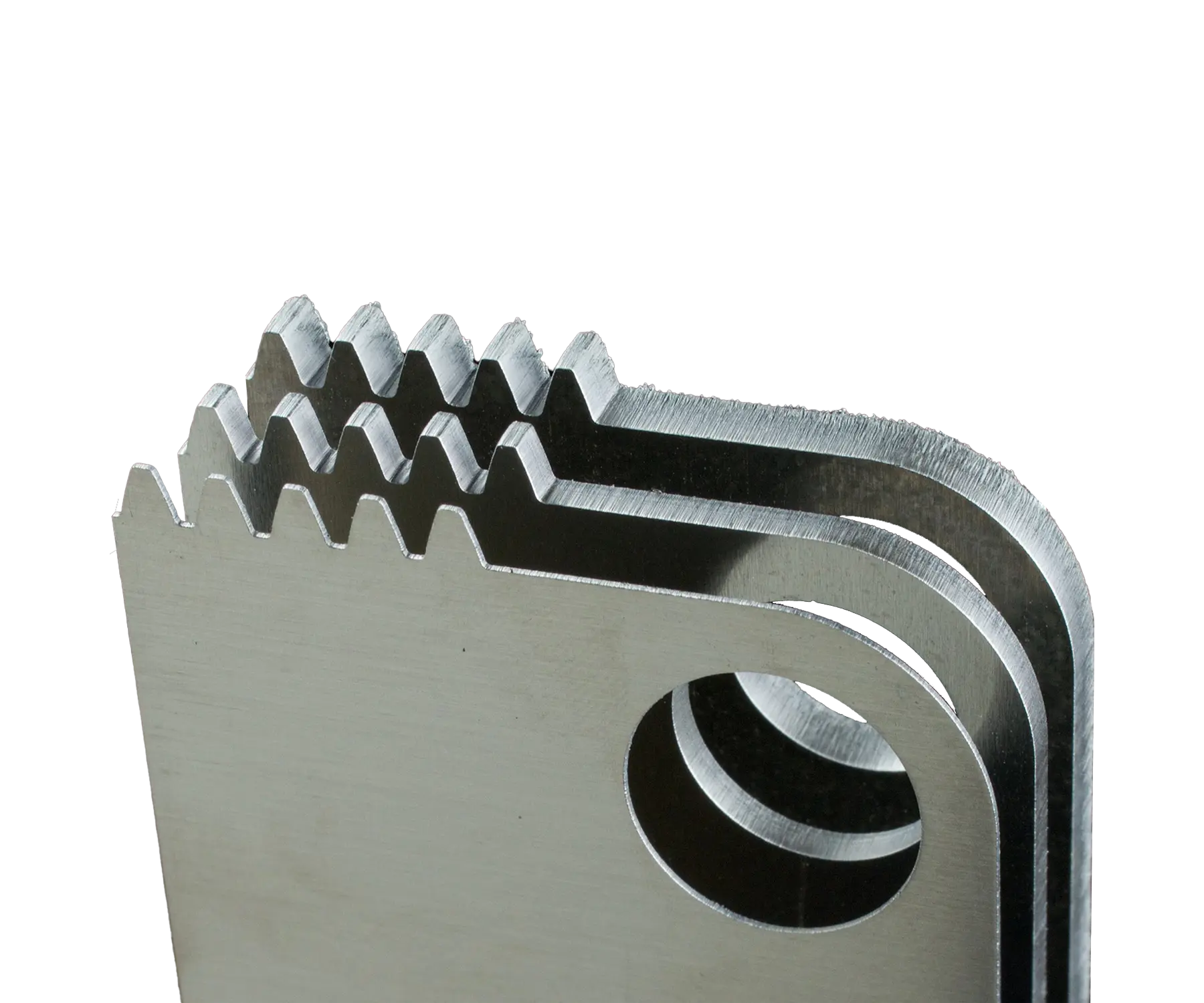 Verzinktes Aluminiumblech mit Laser geschnitten in 5 mm und 3 mm.