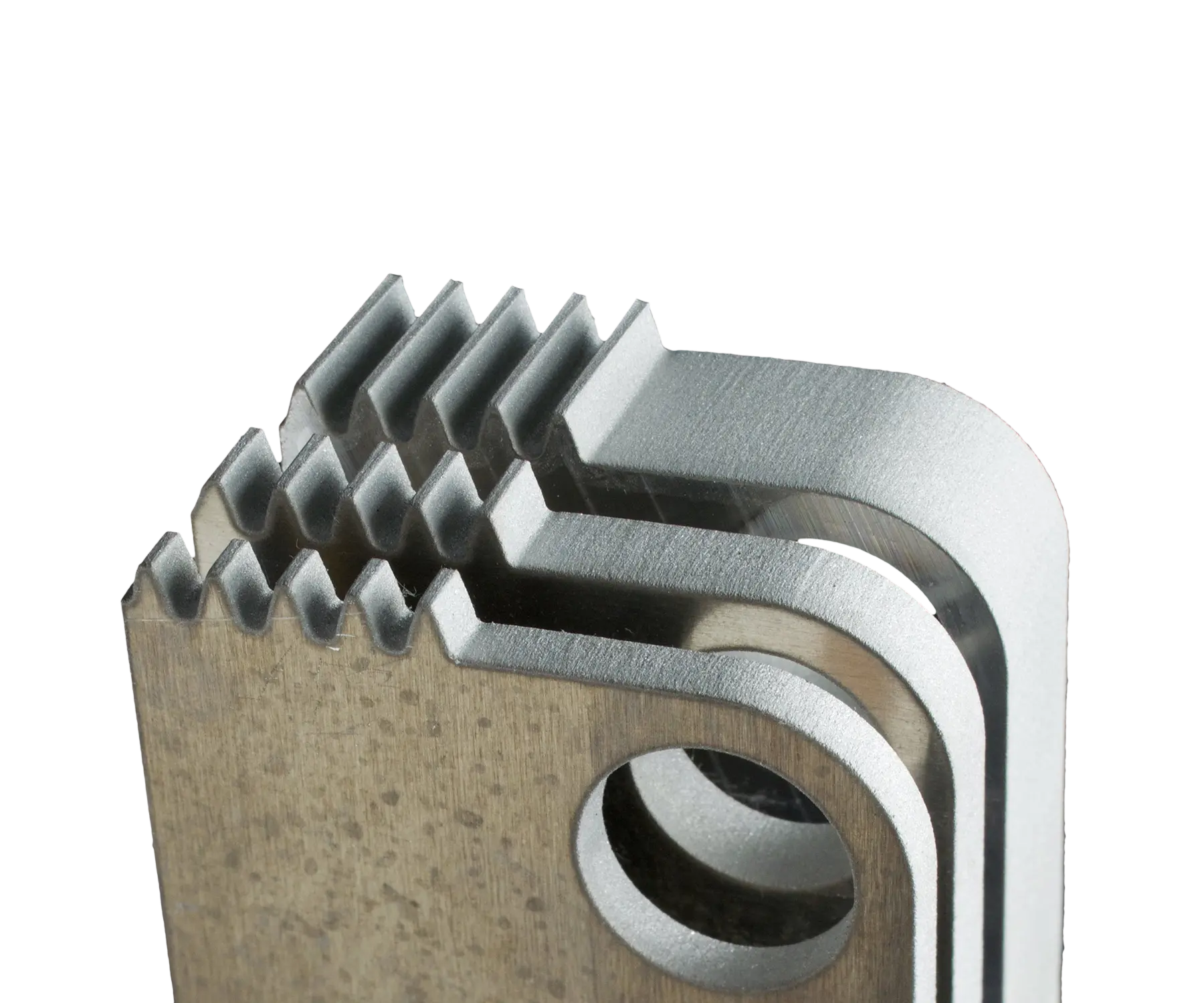 Aluminiumblech mit Wasserstrahl geschnitten in 5 mm, 8 mm und 15 mm.