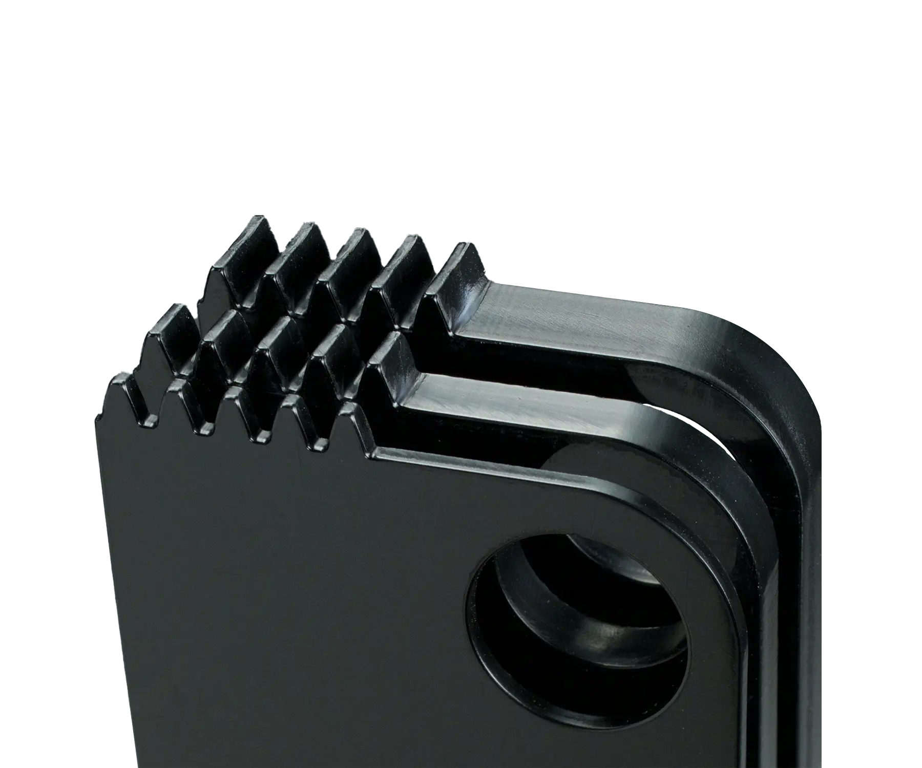 POM mit Laser geschnitten in 2 mm, 6 mm und 10 mm.