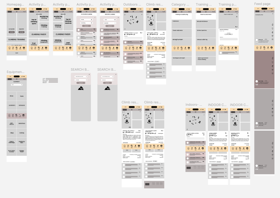 Mid fidelity wireframe with more features