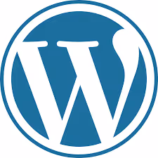 WordPress logo showing a stylized white 'W' inside a blue circle.