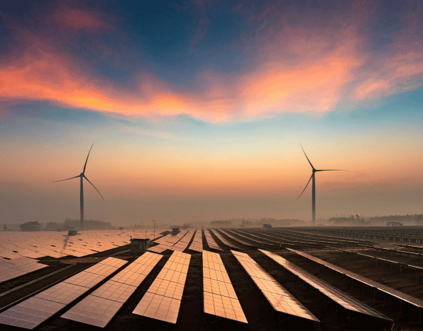 Fields of solar panel