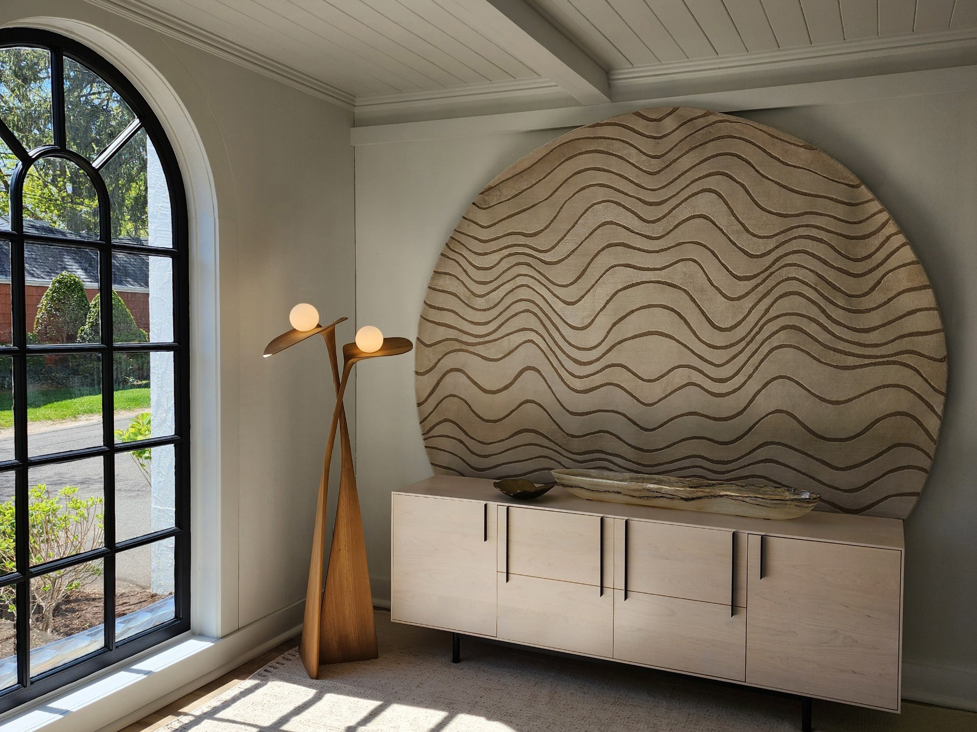 A Novios floor lamp by Vlad Krasnogorov at the Fayette Collective in Watermill, NY