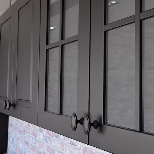 black painted cabinets done by stampers painting co