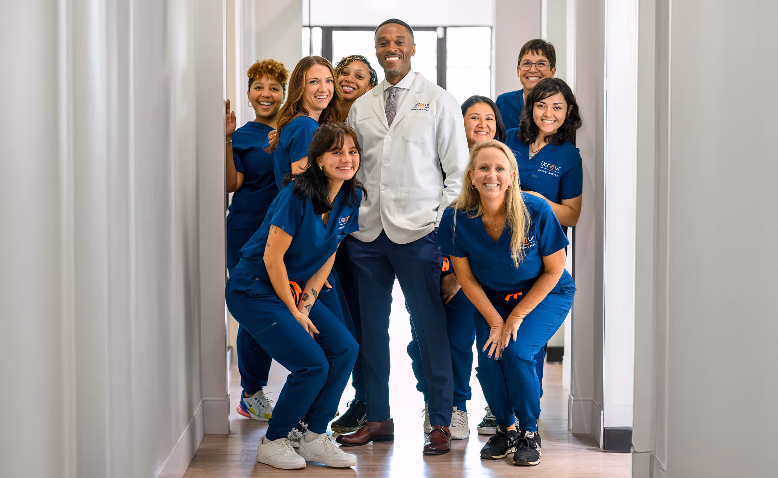 Decatur Orthodontics whole team smiling in the facility