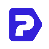 Puntt company logo featuring a white stylized letter P inside a blue rounded hexagonal shape.