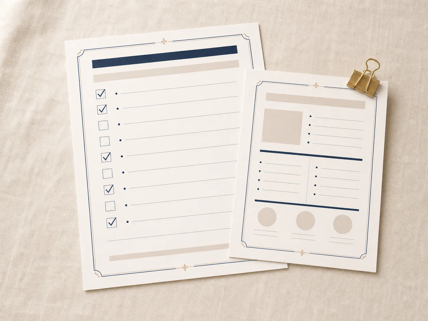 Printable restaurant reference checklist