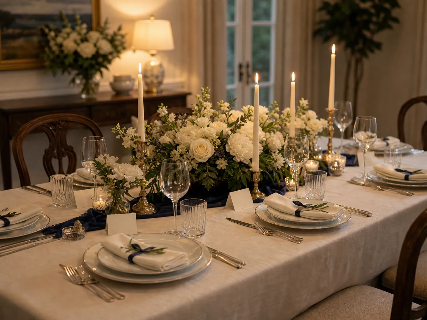 A welcoming modern dinner table ready for guests