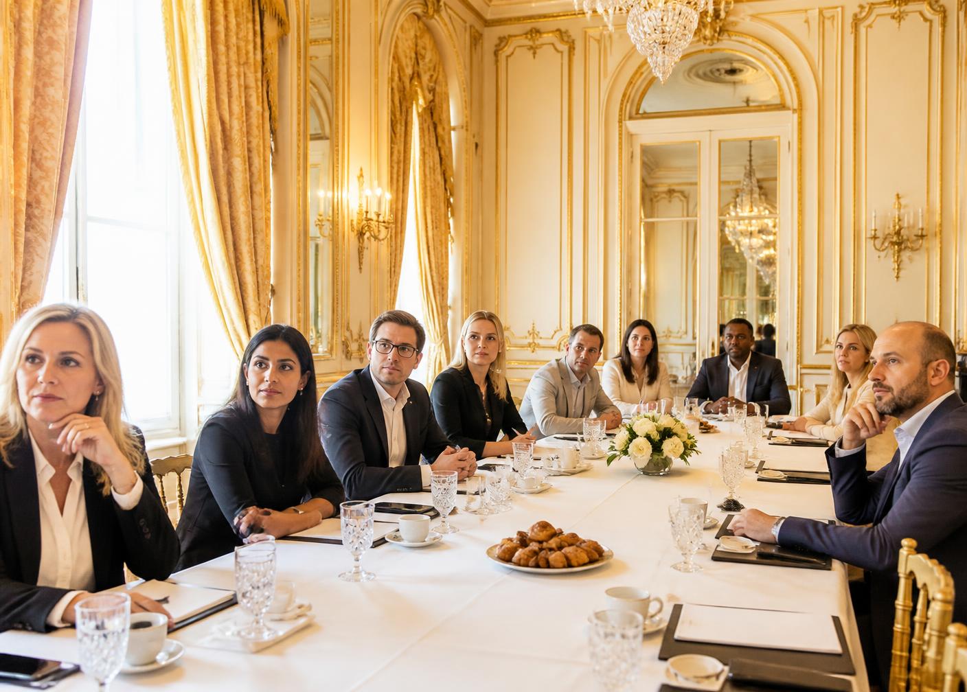 Professionals seated around a long table during a workshop