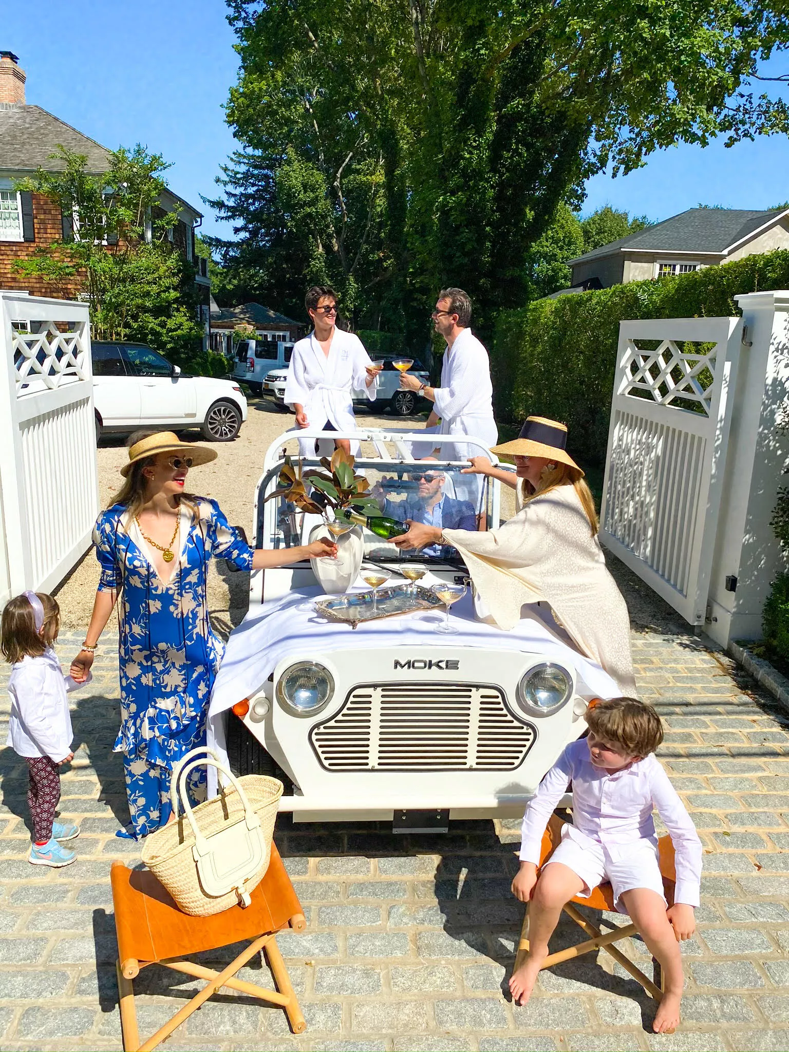 Friends gathered for a garden party