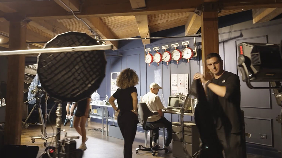 Behind the scenes photo of the Roborock shoot for the Roborock Case Study behind the scenes video.