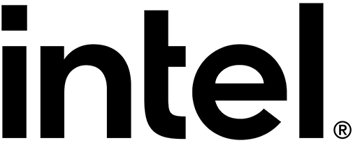 Black and white intel logo