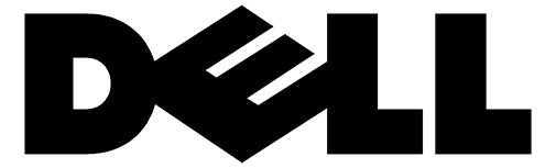 Black and white Dell logo