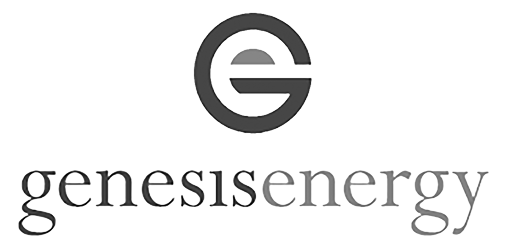 Black and white Genesis Energy logo