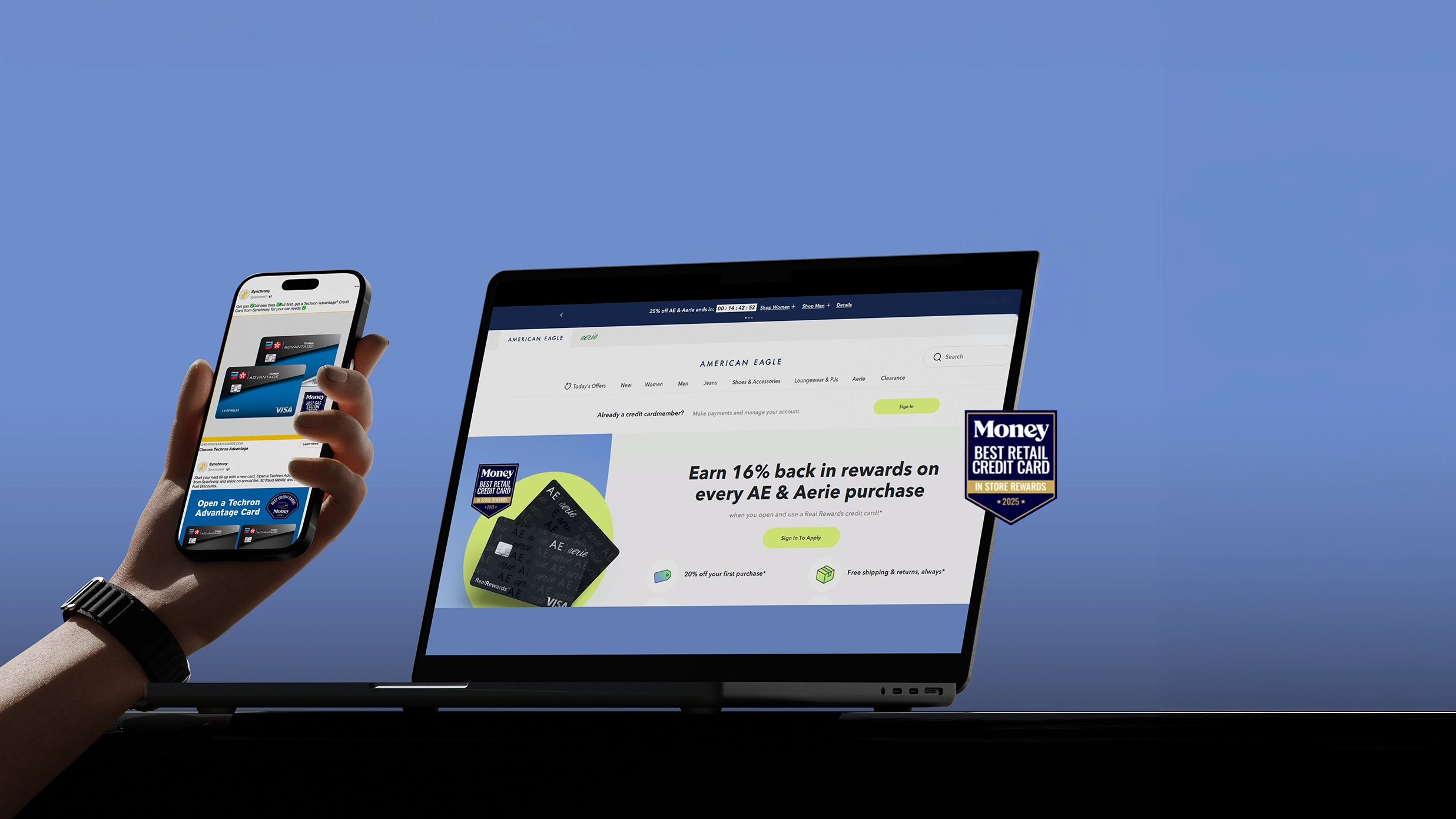 Integrated web experience optimized for mobile and desktop, with award-winning performance media banner, highlighting seamless cross-device engagement