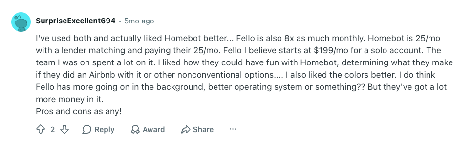 homebot vs fello reddit