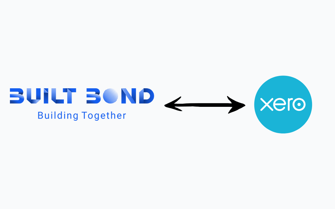 Built Bond and Xero accounting integration graphic showing seamless financial management for construction companies