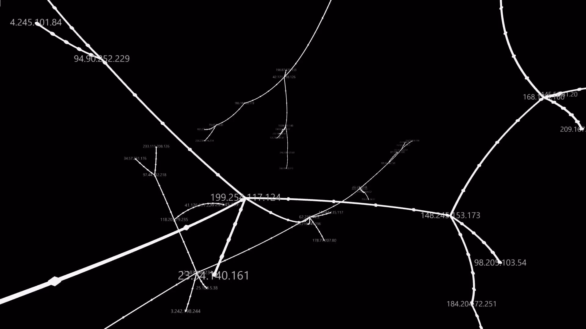 MUD Foundation Atastream in Verse, featuring an abstract network of white lines and nodes on a black background, with scattered numerical values representing data points and connections.