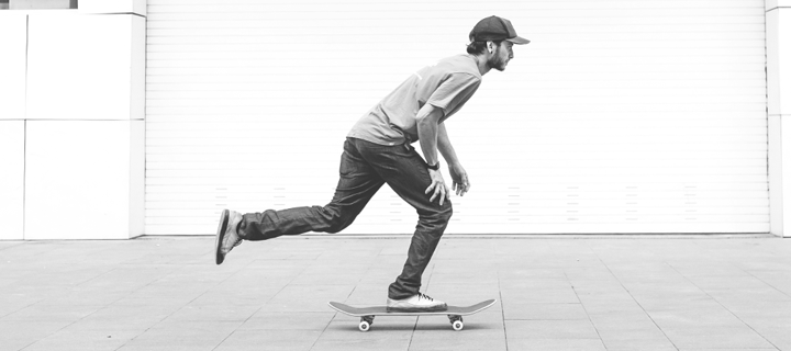 A skateboarder working on his PCI certification