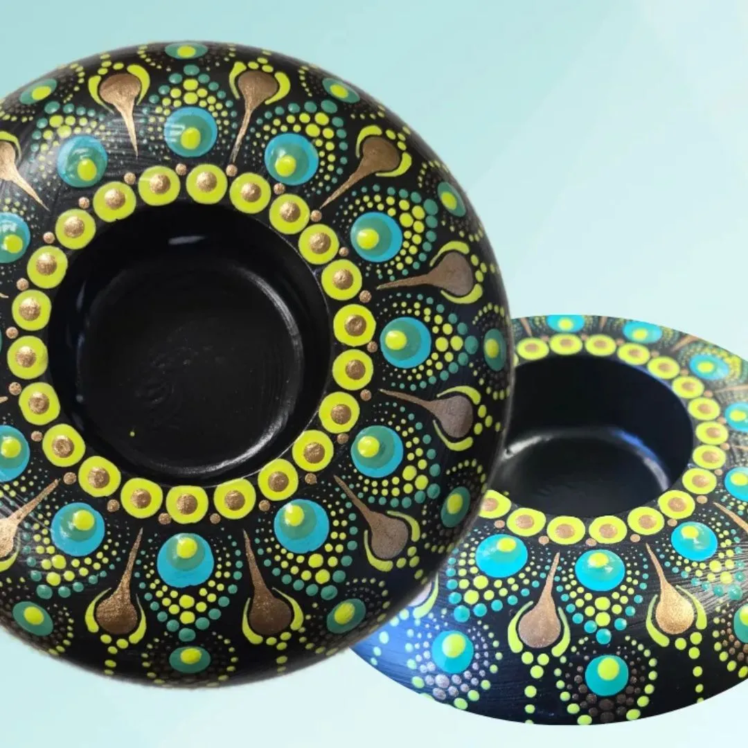 Candle Holder Mandala Rock Dot-Painting Workshop