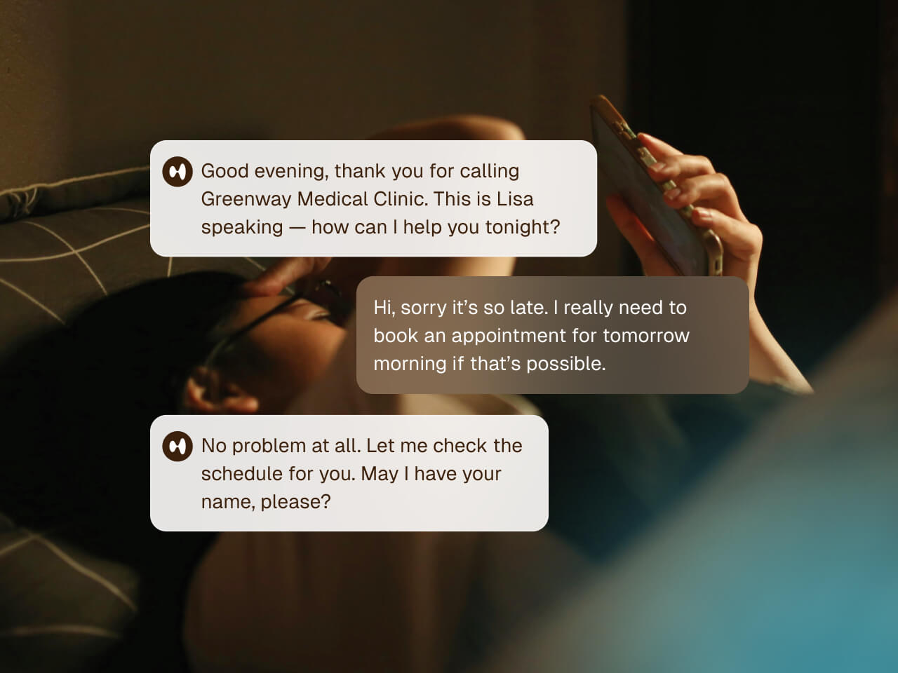 Build patient trust by giving dermatology patients round-the-clock support across voice, text, and web, all while maintaining consistent, high-quality experiences.