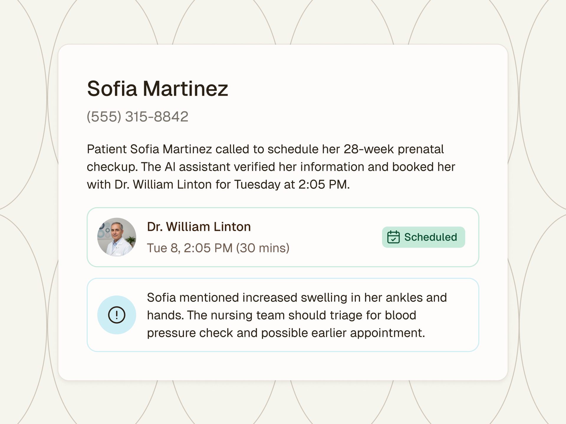 Every conversation includes complete context and clear action items, so your staff can handle complex situations without missing a beat.