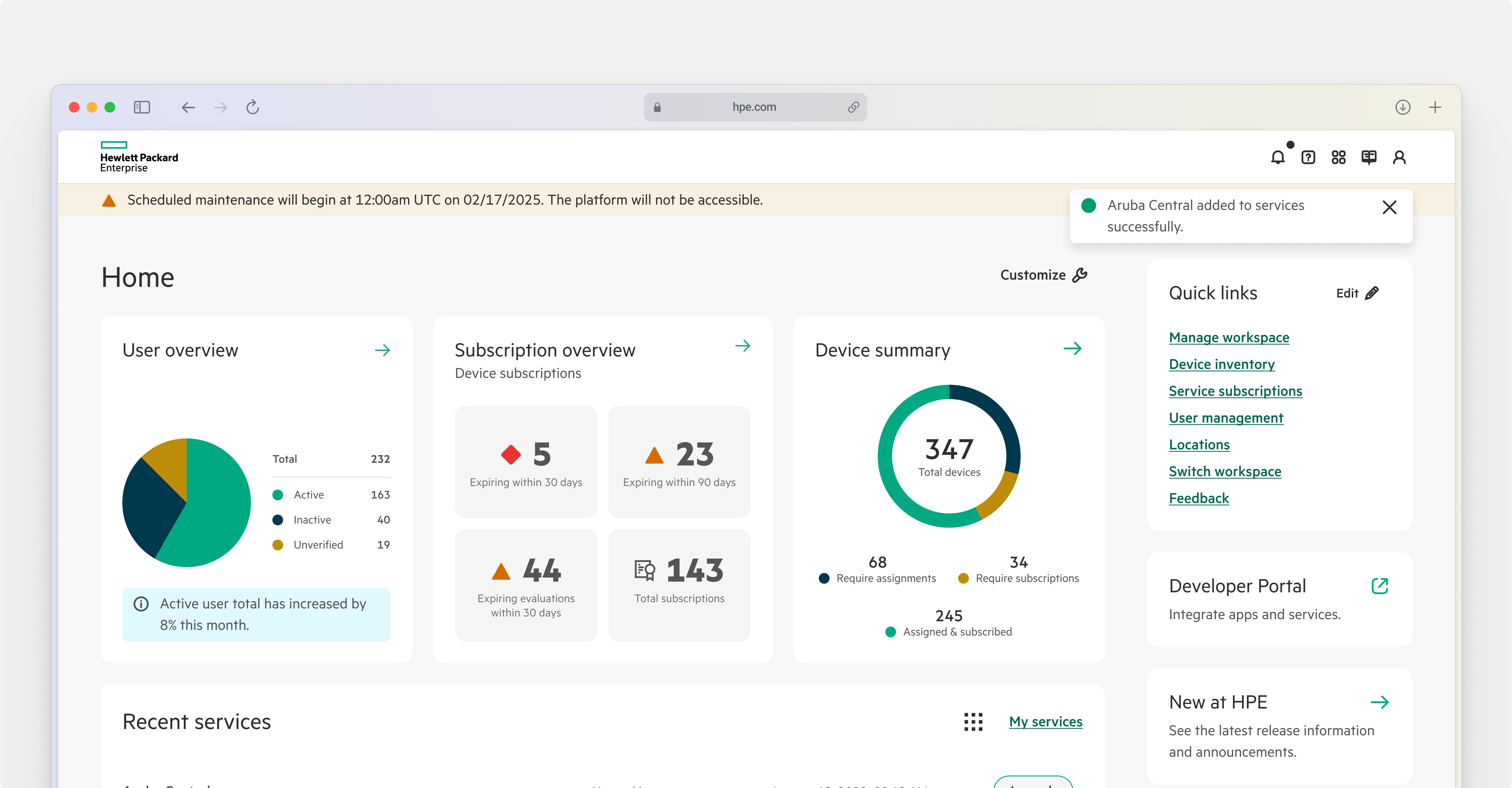 A mockup screen of final notification designs.