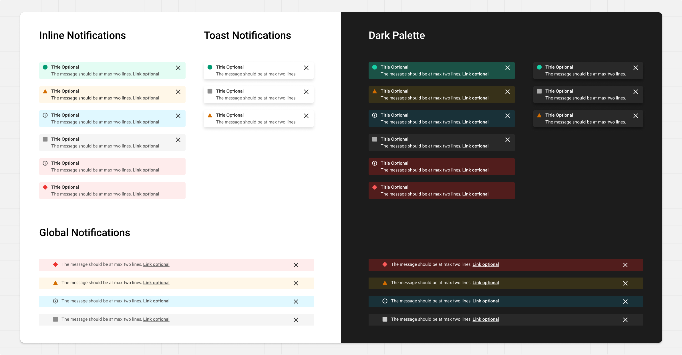 Final notification designs