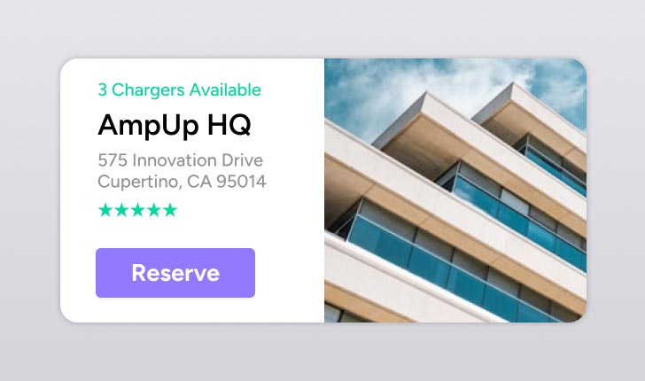 Dashboard showing advanced EV charger reservations for workplaces
