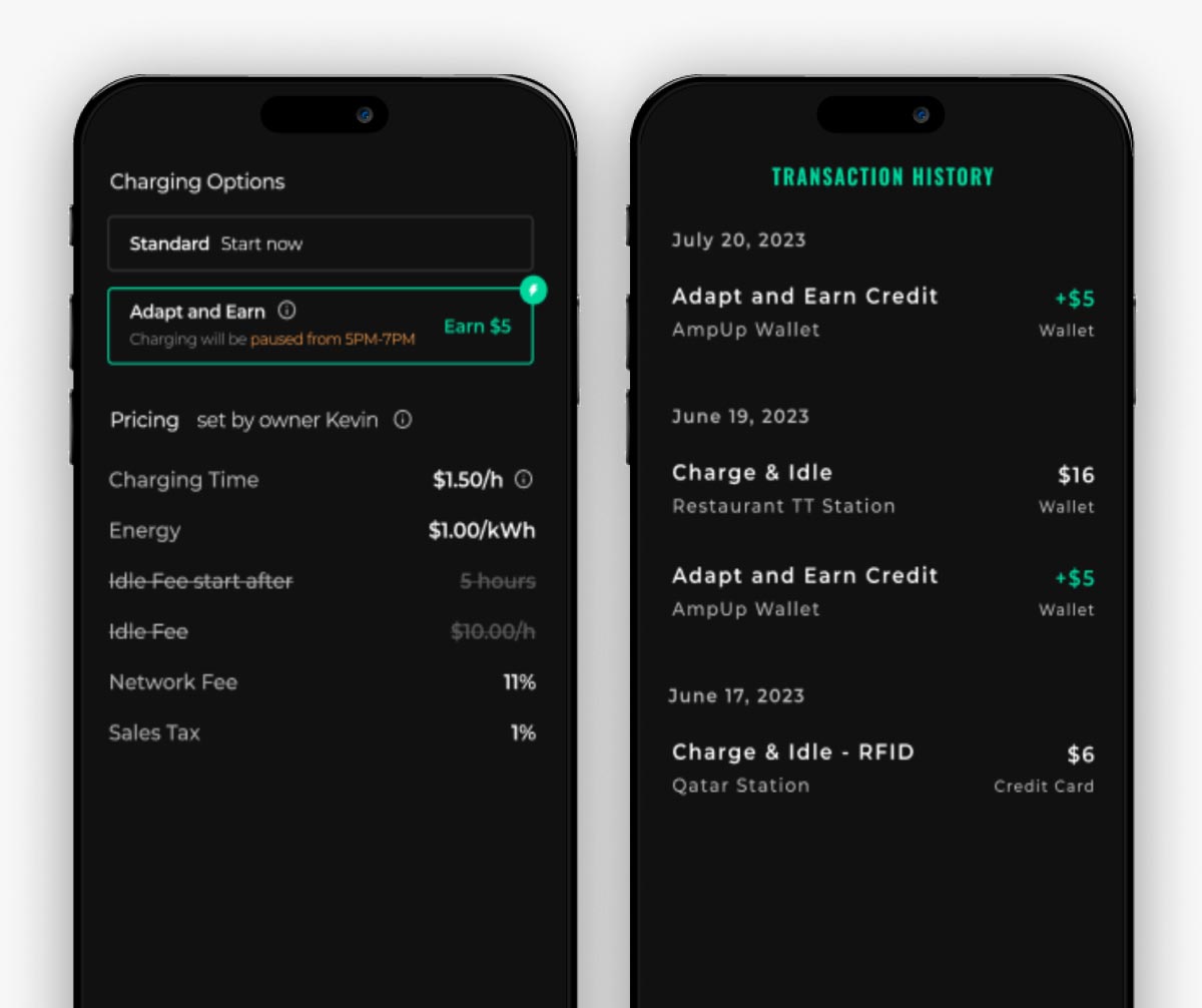 Managed EV Charging Driver Credit App View