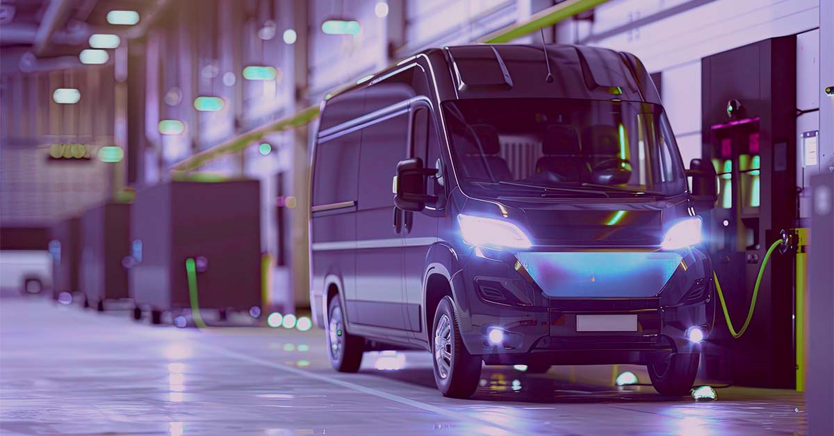 Electric fleet vehicle charging at the depot
