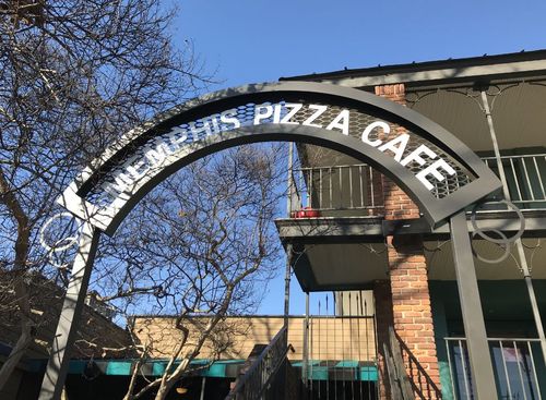 Memphis pizza cafe custom metal archway sign