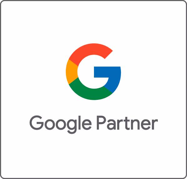 Google Partner logo featuring the colorful letter 'G' and the text 'Google Partner,' representing certified expertise in Google Ads management services.