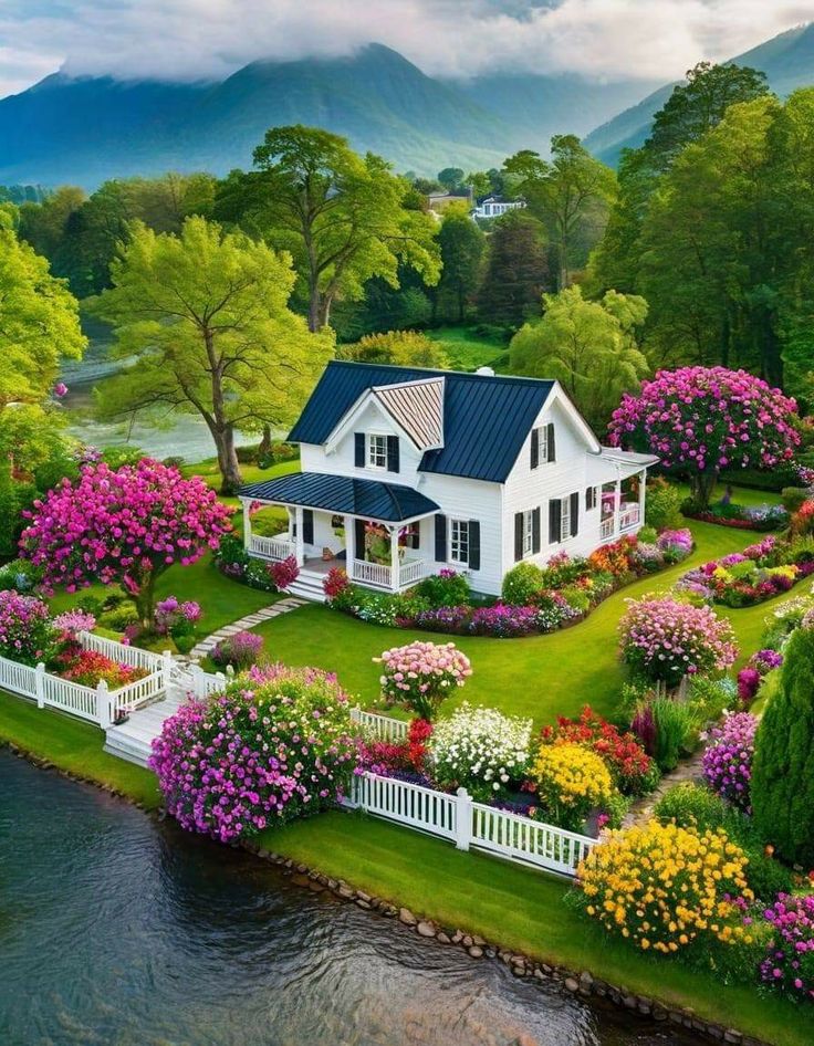 Casa en un entorno primaveral