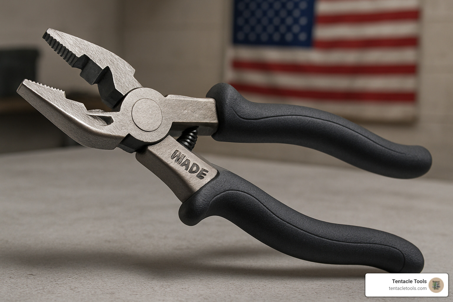 Forged steel welding pliers showing ergonomic grip design and precision machined surfaces - American made welding pliers