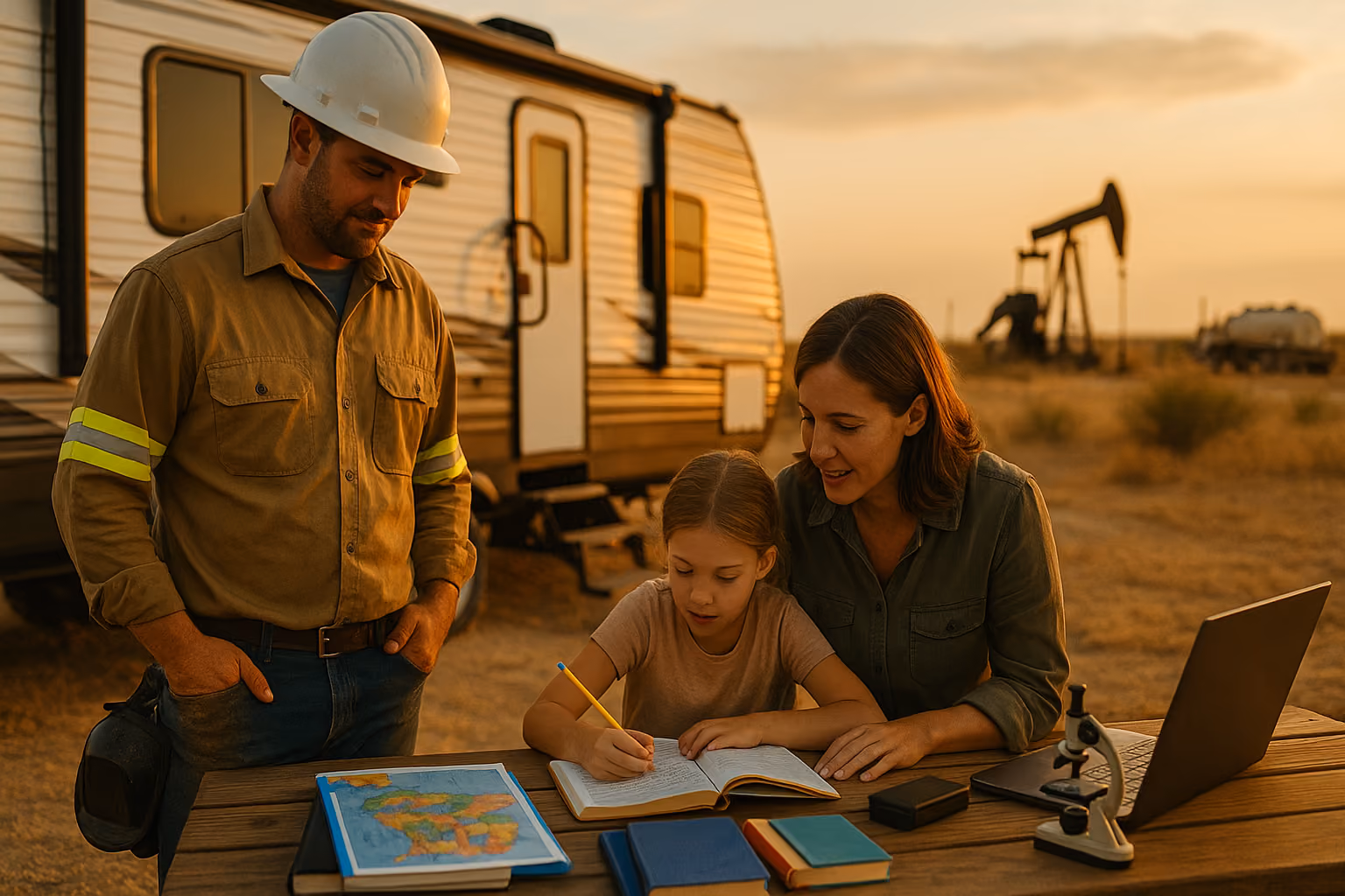 Family On The Road: How Blue Collar Workers Balance Oil and Gas Work, RV Life, and Homeschool