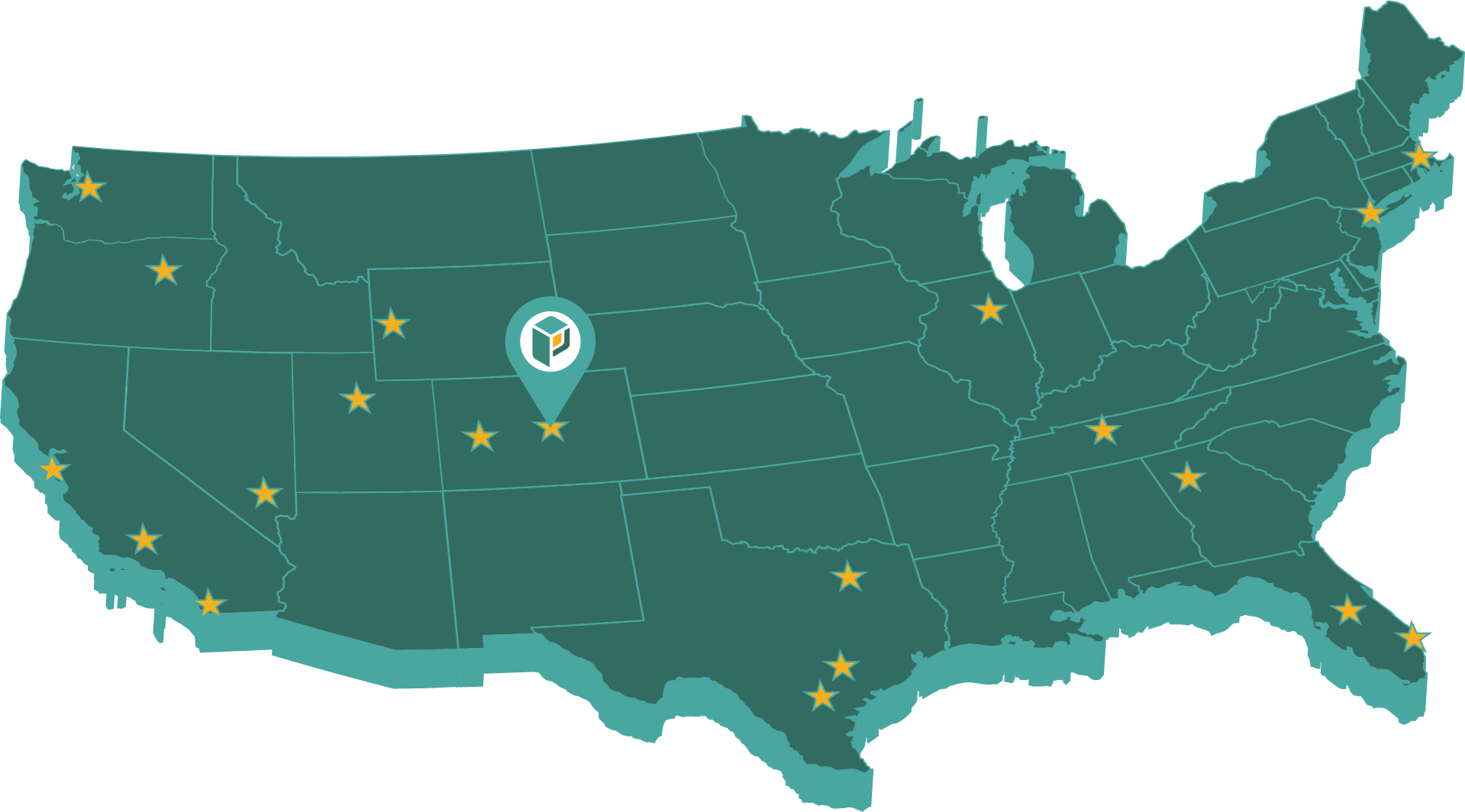 Proctor Productions location map highlighting the company's office or studio location, offering clear visual guidance for finding their physical address.