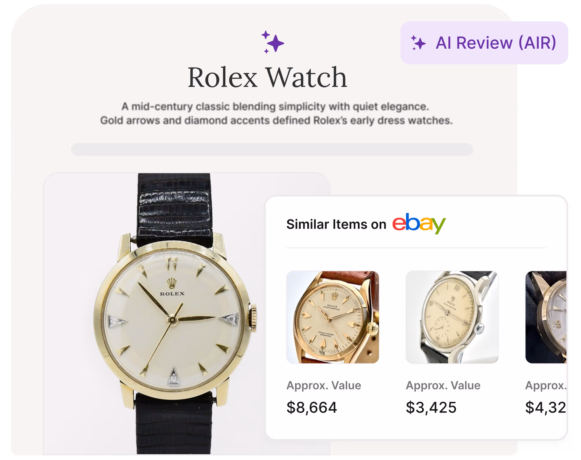 AI pulls in price estimates for items from eBay