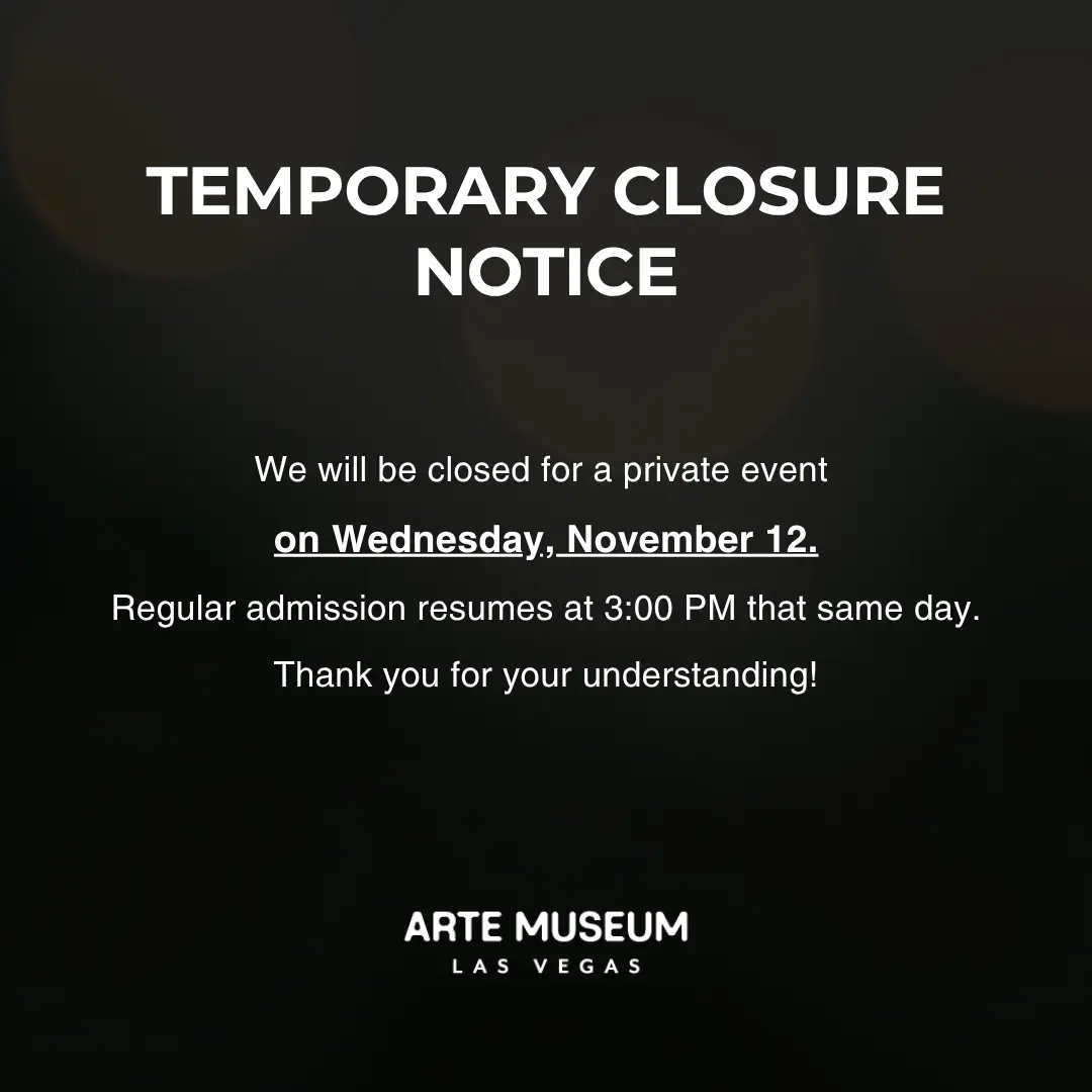 Temporary Closure Notice -
We will be closed for a private event on Wednesday, November 12.
Regular admission resumes at 3:00 PM that same day.
Thank you for your understanding!