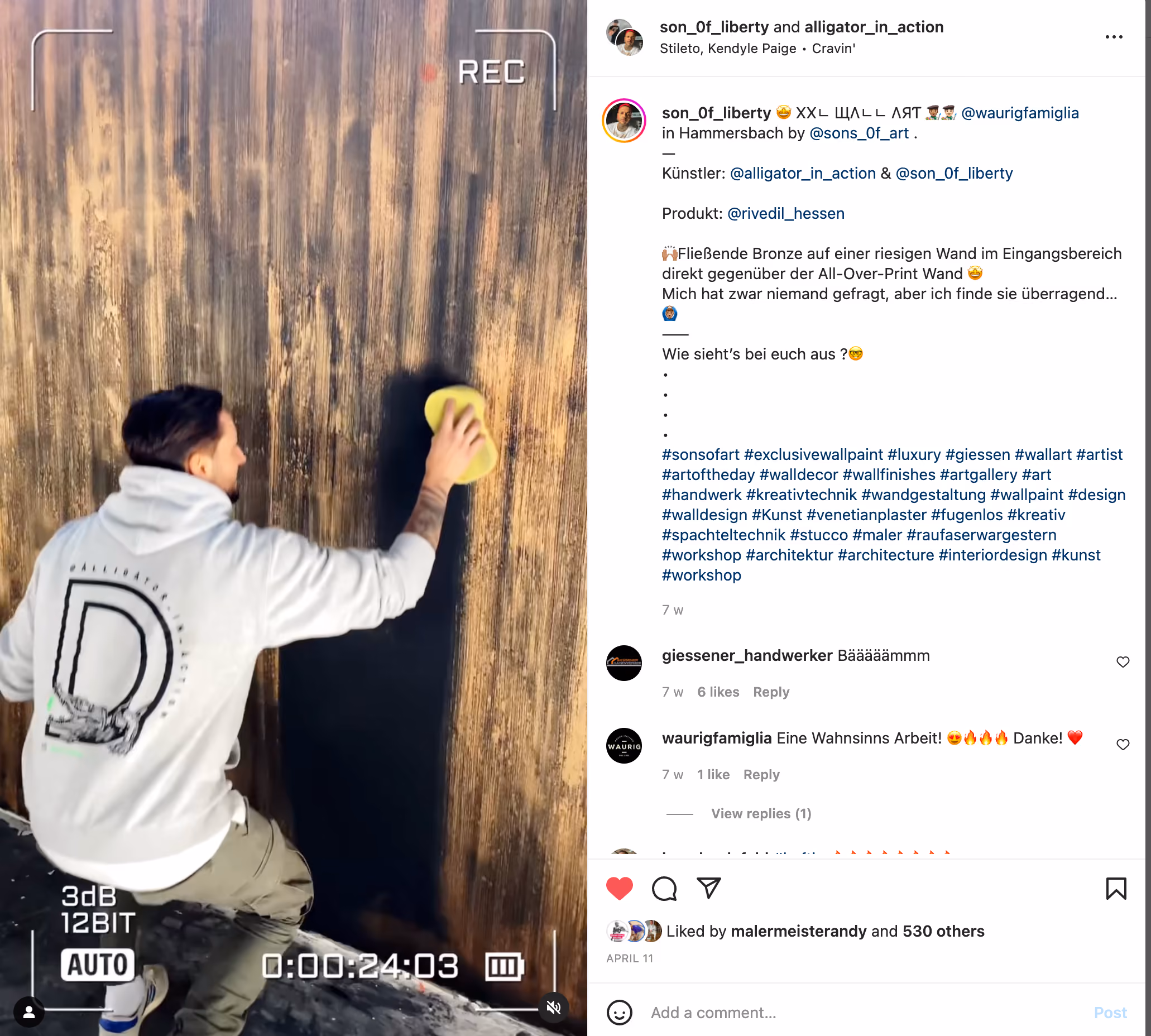Instagram Post von der Arbeit, Denis Fiedler