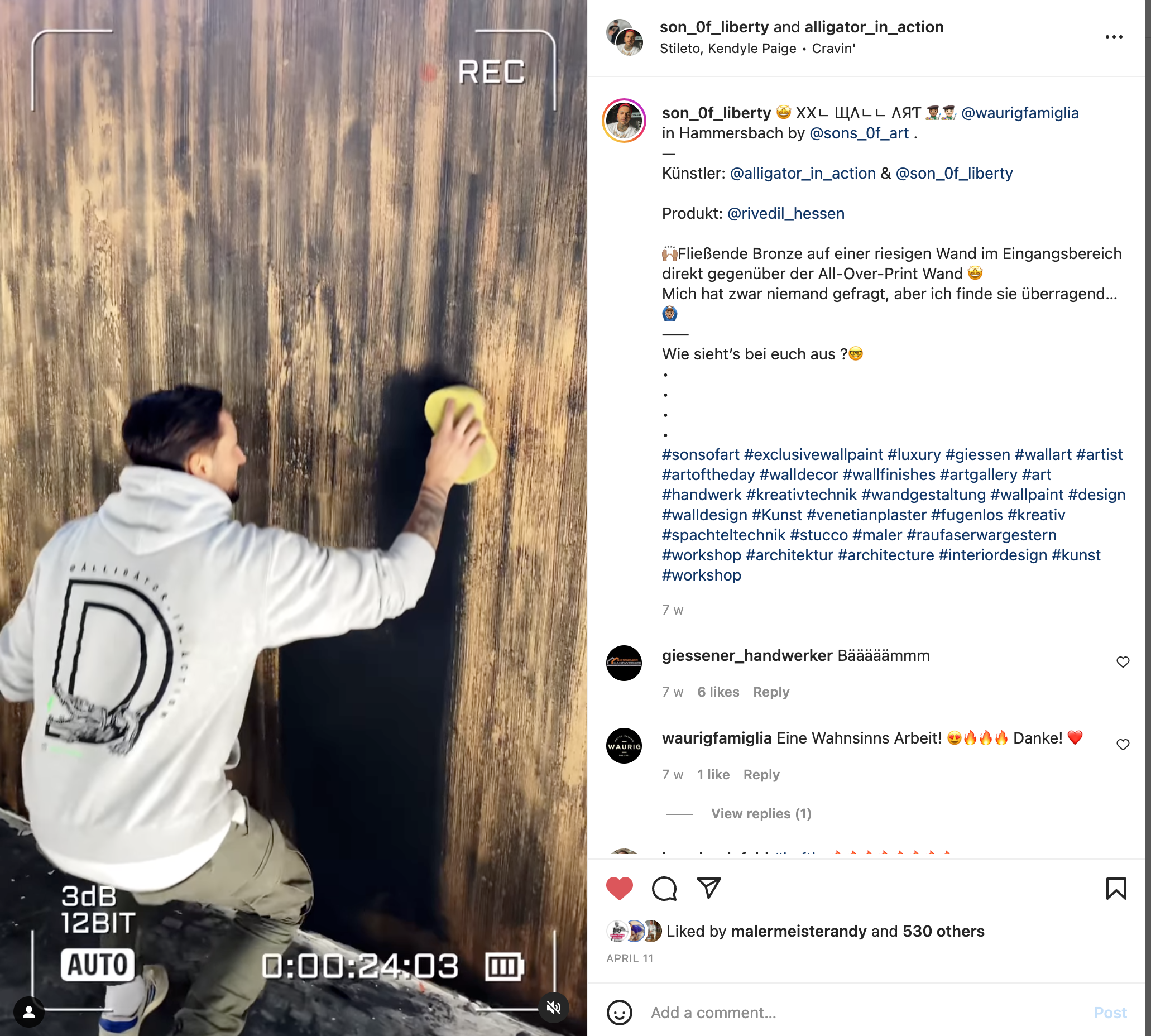 Instagram Post von der Arbeit, Denis Fiedler