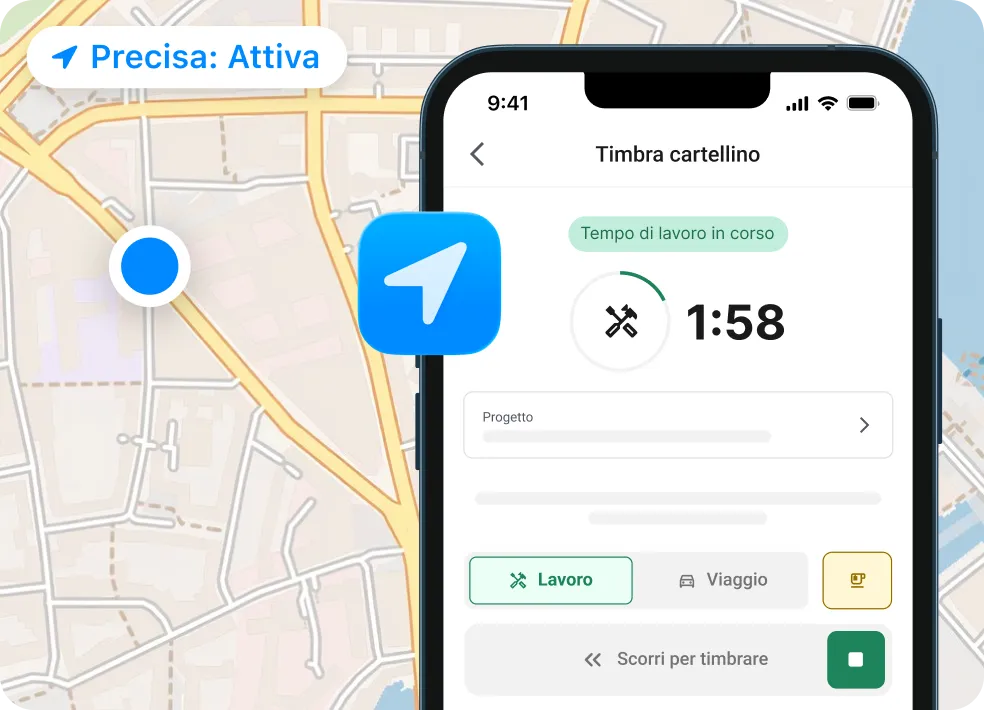 App plancraft: inizio turno, pause e spostamenti registrati con pochi tocchi