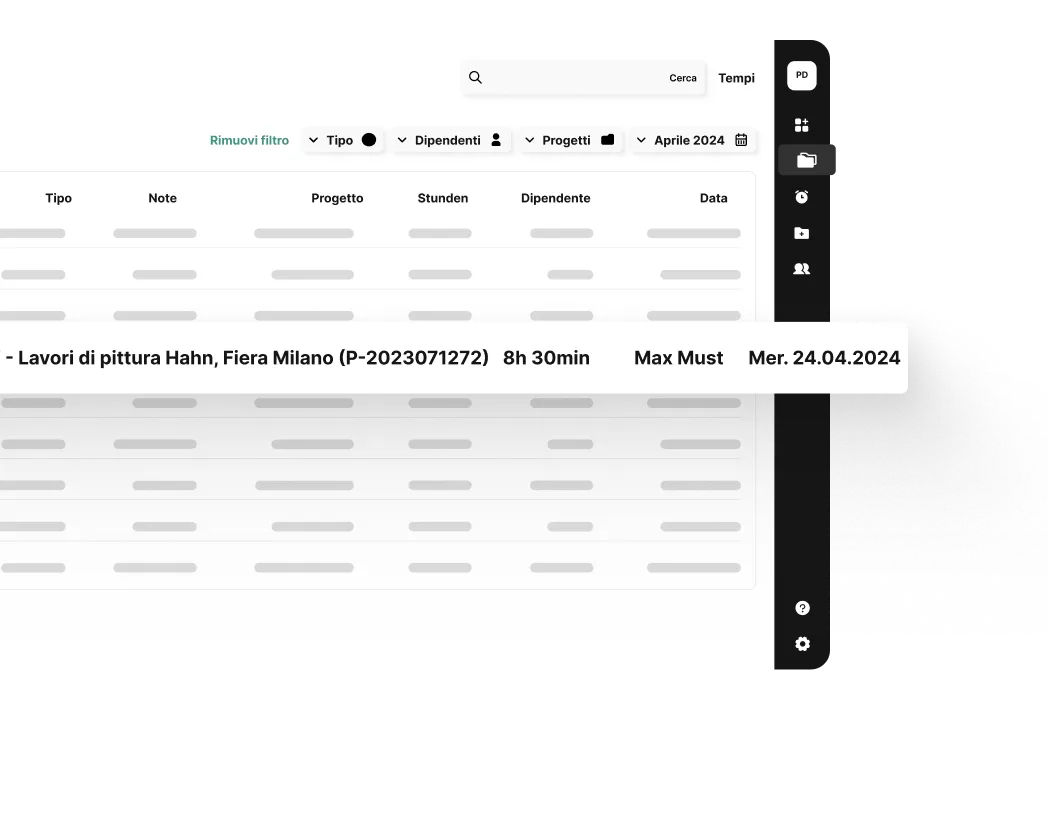 Analisi delle ore registrate in plancraft con esportazione per commercialista e paghe
