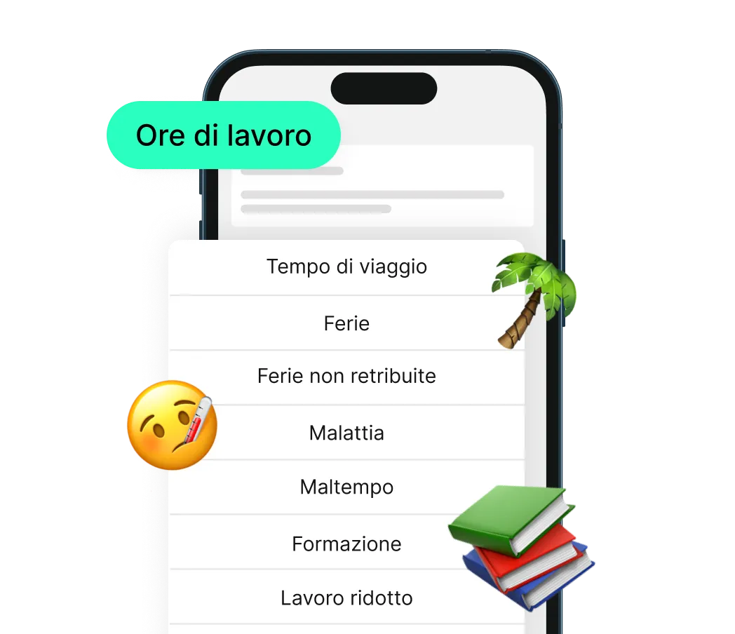 App plancraft per registrare spostamenti, pause, malattie e altri tipi di orario