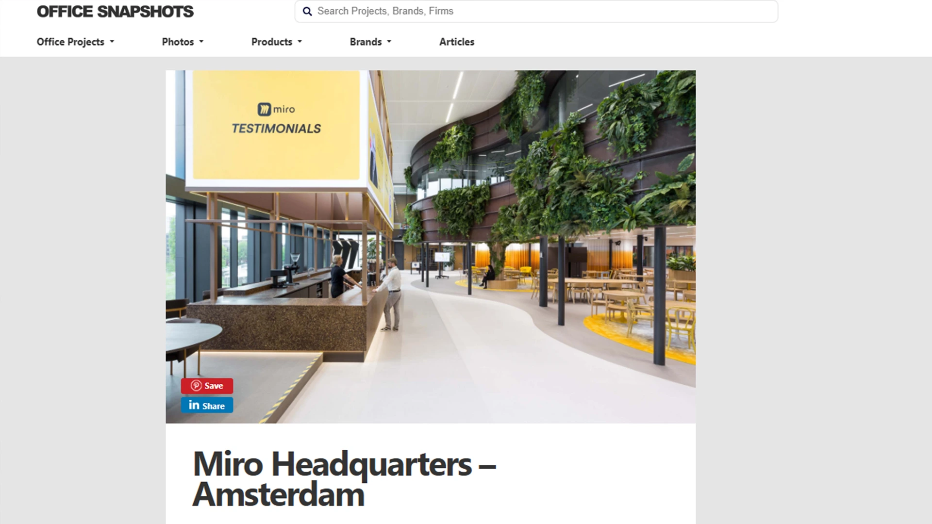 Publicatie Miro HQ op office snapshots