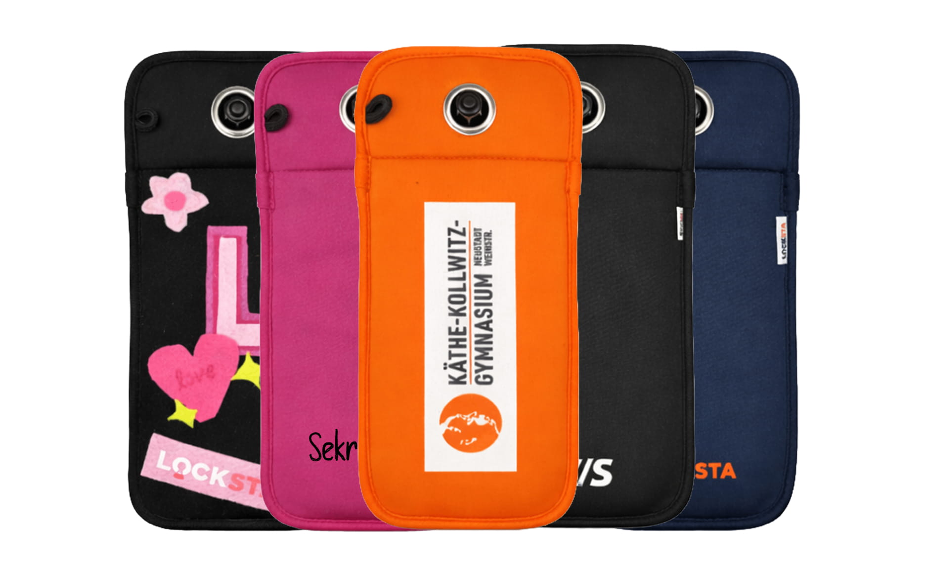 Individuelle LOCKSTA Handytaschen für Schulen