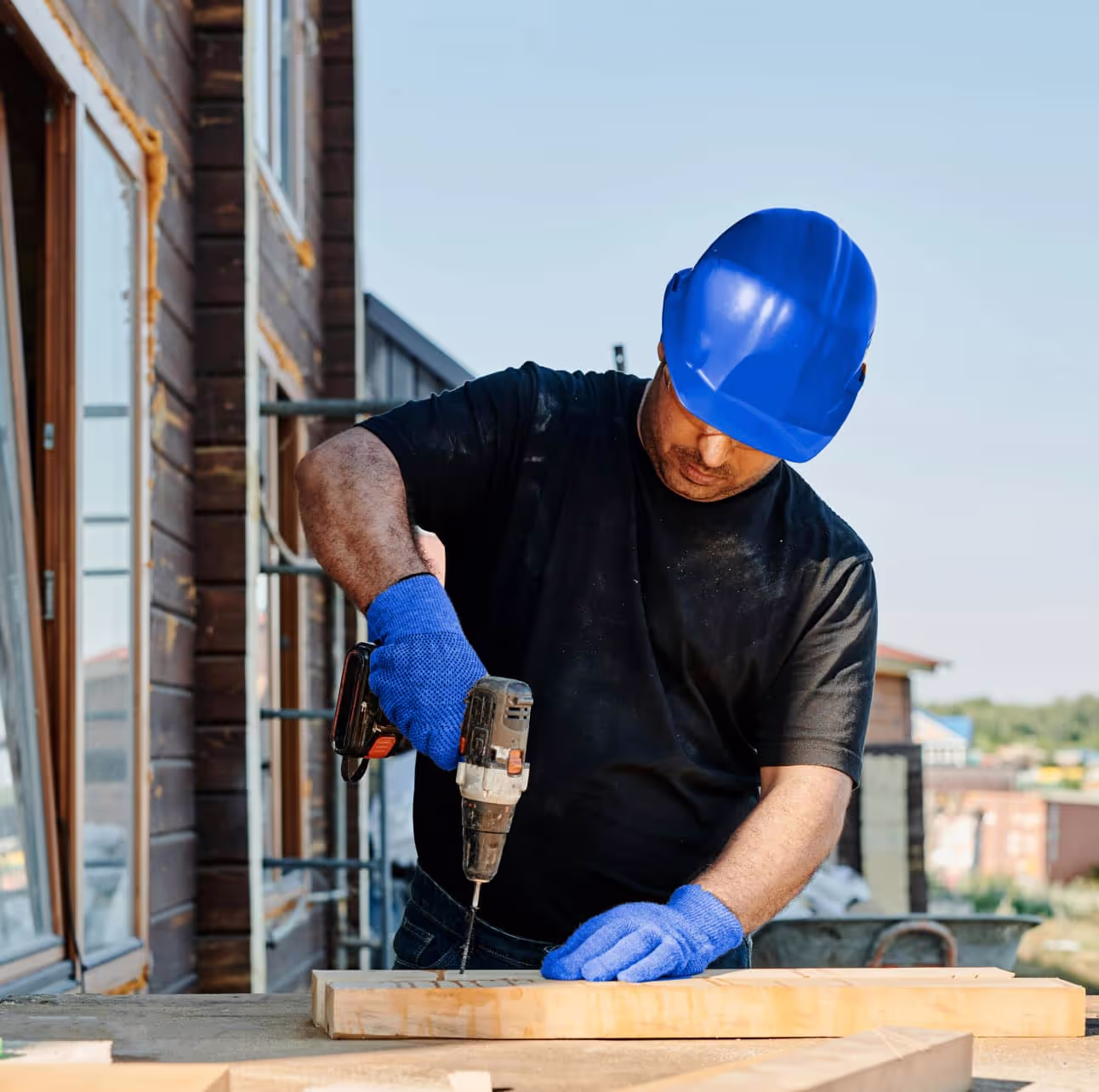 Construction Work Dill Helmet Gloves - Builders X Webflow Template